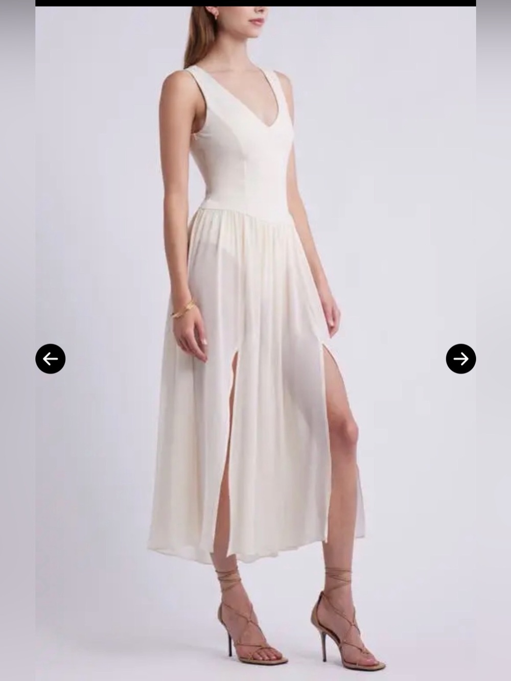 OPEN EDIT Mixed Media Side Slit Tank Dress XXS